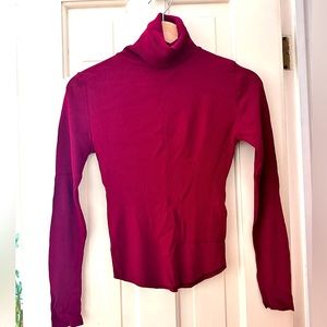 Zara stretch ribbed turtleneck. Deep Red. Size M